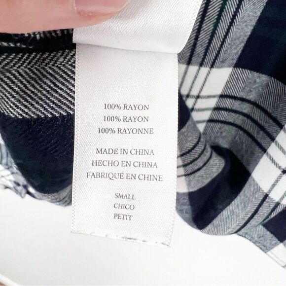 Rails Dylan Relaxed Fit Plaid Long Sleeve Button Down Crop Shirt Size Small - Picture 8 of 10